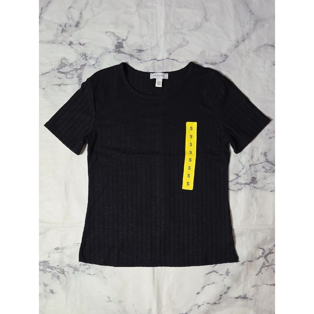 Vintage America Black Ribbed Short Sleeve Tee